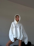 Women's Oversized Hooded Sweatshirt 100% Cotton Letter Ukraine Print Long Sleeve Pullover Streetwear Casual Hoodie For Autumn Winter
