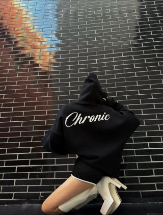 Women's Oversized Hoodie 100% Cotton Half-Zip Pullover Letter Print Chronic Graphic Long Sleeve Streetwear Sweatshirt Autumn Winter Warm Top Loose Fit Casual Style Hooded Outerwear