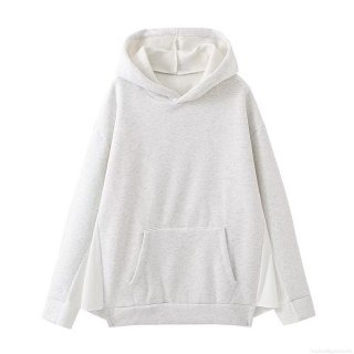 Women's Casual Loose Hooded Patchwork Sweatshirt Long Sleeve Oversized Pullover With Kangaroo Pocket Contrast Color Splicing Hoodie For Autumn Winter Women