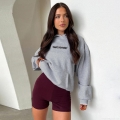 Women's Casual Oversized Hooded Sweatshirt Letter Print Fleece Lined Pullover Long Sleeve Streetwear Loose Hoodie With Pocket Autumn Winter Jumper Top