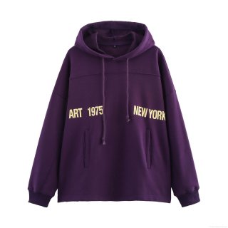 Women's Oversized Hooded Sweatshirt 85% Cotton Blend Vintage New York Print Loose Long Sleeve Pullover Hoodie For Casual Daily Streetwear
