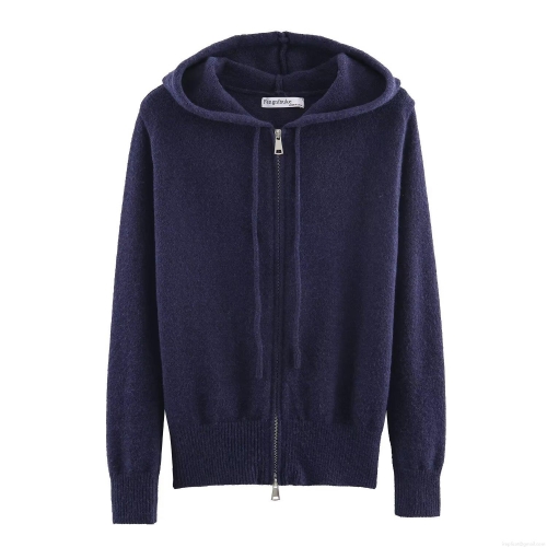 French Retro Women's Zip-up Hoodie Solid Color Polyester Acrylic Blend Hooded Sweatshirt Ribbed Cuffs Long Sleeve Casual Short Outerwear