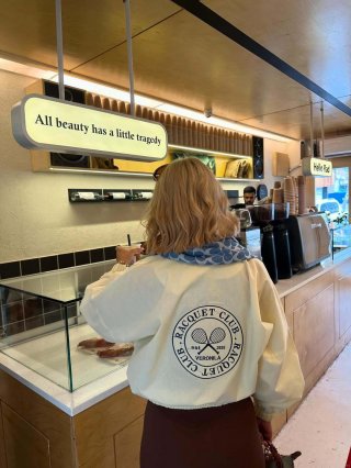 Women's 100% Cotton Zip Up Hoodie Tennis Club Embroidery Loose Fit Long Sleeve Jacket Streetwear Casual Outerwear For Autumn Winter Women