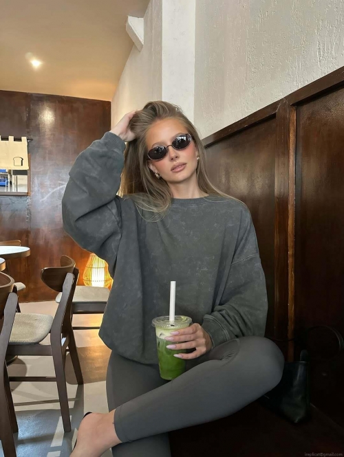 Women's Vintage American Washed Distressed Sweatshirt Oversized Round Neck Pullover Long Sleeve 100% Cotton Streetwear Fashion Gray Jumper