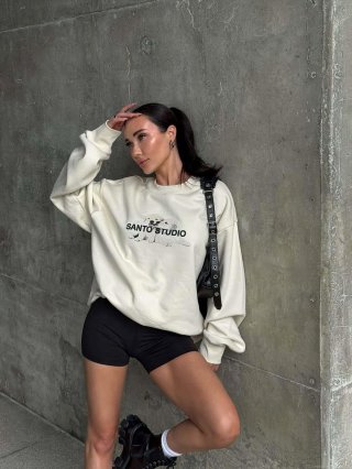 Women's 100% Cotton Sweatshirt Bear Animal Letter Print Long Sleeve Round Neck Pullover Loose Fit Casual Streetwear Warm Top For Autumn Winter