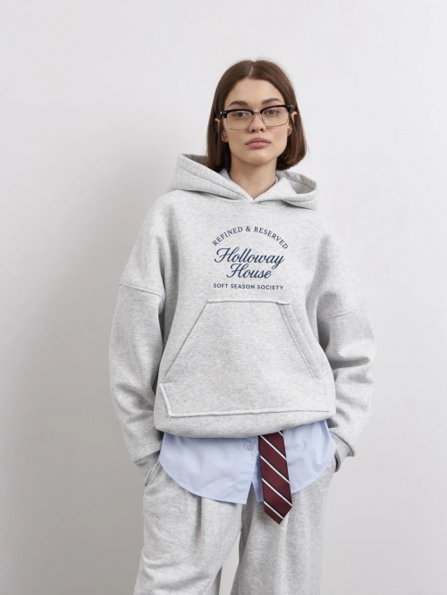 Women's Vintage 100% Cotton Hooded Hoodie Oversized Sweatshirt Pullover With Letter Print Pocket Streetwear Casual Tops For Autumn Winter
