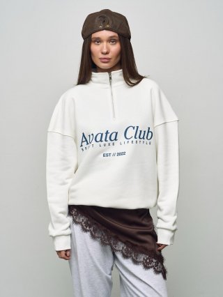 Women's Oversized Boyfriend Style Half Zipper Letter Print Sweatshirt 100% Cotton Long Sleeve Casual Streetwear Pullover Top Jacket