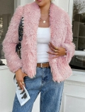 Women's Faux Fur Coat Shaggy Long Sleeve Jacket Open Front Plush Outerwear For Autumn Winter Casual Streetwear Ladies Warm Lapel Overcoat Solid Color