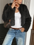 Women's Faux Fur Coat Casual Soft Plush Jacket Short Solid Color Outerwear For Autumn Winter Commute Fashion Lady Soft Warm Coat