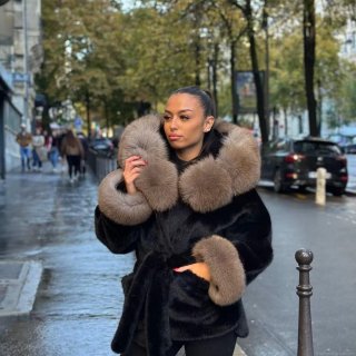 Women's Faux Fur Coat With Big Fur Collar Belted Quilted Lining Warm Winter Thick Hooded Jacket Luxury European Style Streetwear Outwear