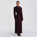 Women's British Style Long Woolen Overcoat Slim Fit Single Breasted Notch Lapel Warm Outerwear Coat With Belt For Women Autumn Winter