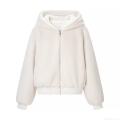 Women's Faux Fur Hooded Jacket Short Winter Warm Zip Up Plush Coat Streetwear Loose Outerwear For Ladies