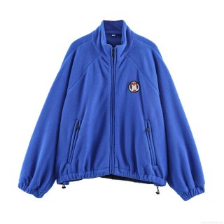 Women's Fleece Stand Collar Jacket Casual Full Zip Soft Touch Outerwear With Pocket Drawstring Hem Embroidery Badge Streetwear Coat