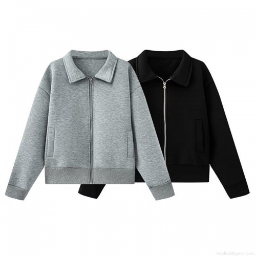 Women's Solid Color Zipper Up Bomber Jacket Slim Fit Long Sleeve Scuba Fabric Effect Outerwear Coat For Autumn Winter Casual Streetwear