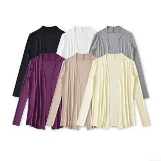 Women's Loose Casual Long Sleeve Cardigan Lightweight Lyocell Blend Open Front Jacket Sun Protection Summer Thin Outerwear For Office Daily Streetwear