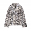 Women's Faux Fur Jacket Animal Print Leopard Pattern Winter Warm Loose Fit Coat European Street Style Long Sleeve Outwear For Lady