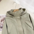 Women's Hooded Windbreaker Jacket Water Resistant Nylon Polyester Blend Casual Loose Lightweight Outerwear For Outdoor Hiking Travel Spring Autumn Winter