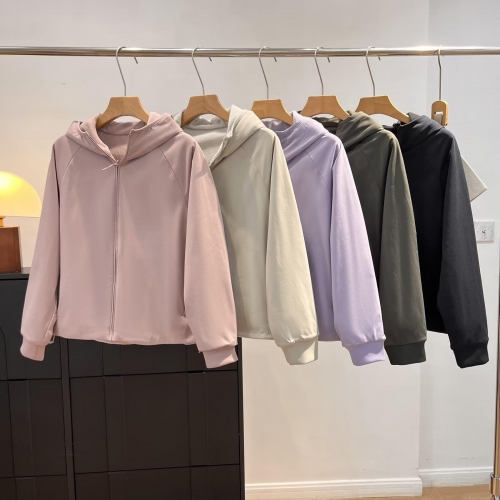 Women's Casual Polar Fleece Hooded Jacket Full Zip Long Sleeve Loose Fit Outerwear With Pockets Solid Color Soft Warm Sweatshirt For Autumn Winter