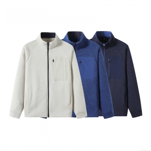 Women's Polar Fleece Jacket Stand Collar Long Sleeve Full Zipper Warm Soft Outerwear Casual Winter Coat With Chest Pocket For Daily Wear