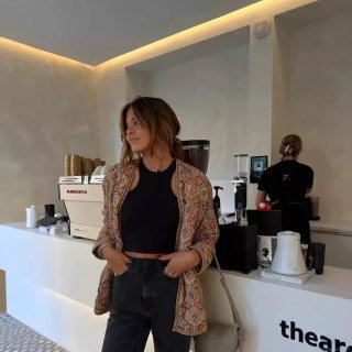 Women's Ethnic Floral Print Quilted Jacket Long Sleeve Mid-Length Belted Coat With Pockets Bohemian Retro Style 100% Polyester Outerwear Fall Winter