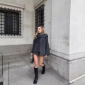 Women's Asymmetrical Knit Poncho Jacket With Scarf Collar Loose Casual Solid Color Polyester Sweater Cape Outerwear For Autumn Winter