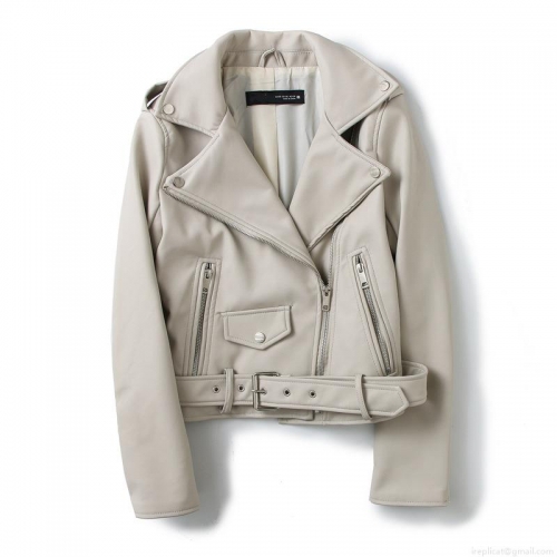 Women's Fashion Faux Leather Biker Jacket Short PU Leather Moto Coat With Adjustable Belt Asymmetric Zip Outerwear For Streetwear Daily Wear