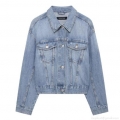 Women's Fashion Rhinestone Butterfly Denim Jacket Distressed Washed Cotton Blend Short Coat Long Sleeve Single Breasted Lapel Outerwear Streetwear For Women