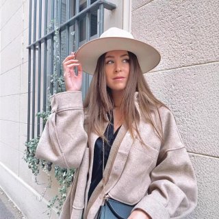 Women's Casual Oversized Shacket Woolen Feel Polyester Shirt Jacket With Pockets Long Sleeve Button Down Coat For Autumn Winter Streetwear Outwear