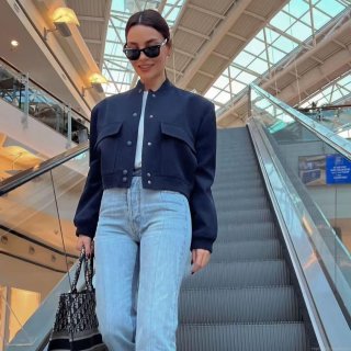 Women's Casual Cargo Jacket Coat Stand Collar Multi-Pockets Loose Fit Long Sleeve Woven Polyester Outwear Fashion Streetwear For Women Autumn Winter