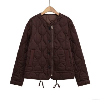 Women's Fashion Quilted Padded Jacket Casual Loose Long Sleeve Button Down Coat with Drawstring Hem Polyester Padded Outwear