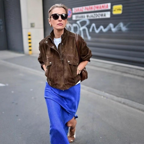 Women's Vintage Suede Jacket Coat Loose Fit Stand Collar Zip Up Outerwear Long Sleeve Pocket Casual Street Fashion Women Spring Autumn