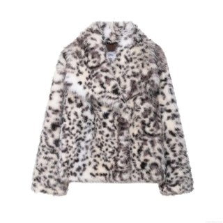 Women's Leopard Print Faux Fur Jacket Oversized Lapel Collar Streetwear Warm Winter Coat Thick Shaggy Outerwear With Pockets For Ladies Fashion Animal Print