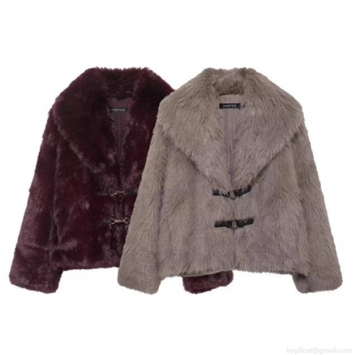 Women's Faux Fur Short Coat Elegant Lapel Long Sleeve Winter Warm Jacket Solid Color Fashion Outerwear for Ladies Casual Party Autumn Winter Soft Plush Overcoat