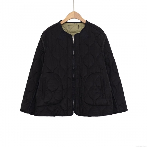 Women's Quilted Jacket Retro Onion Quilted Cotton Padded Outerwear Vintage Round Neck Puffer Coat Street Style Warm Fall Winter Solid Color Casual Jacket For Women