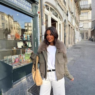 Women's Fashion Casual Short Jacket With Faux Fur Collar Polyester Wool Blend Tweed Coat For Autumn Winter Streetwear Office Lady Outerwear