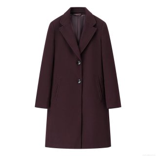 Women Long Woolen Overcoat Notched Lapel Single Breasted 2-Button Casual Streetwear Elegant Minimalist Solid Color Polyester Blend Warm Autumn Winter Coat