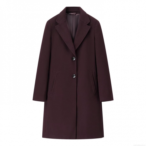 Women Long Woolen Overcoat Notched Lapel Single Breasted 2-Button Casual Streetwear Elegant Minimalist Solid Color Polyester Blend Warm Autumn Winter Coat