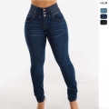Women's High Waisted Skinny Jeans Cotton Blend Denim Tummy Control Button Fly Lifting Stretch Slimming Pants Daily Casual Streetwear Sexy Trendy Trousers
