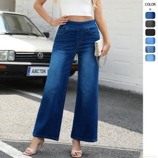 Women High Waist Wide Leg Jeans Multi-Pocket Straight Loose Denim Pants Washed Baggy Streetwear Fashion Casual Denim Trousers For Women