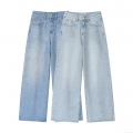Women's High Waist Wide Leg Jeans Fashion Casual Cotton Blend Denim Pants Washed Light Blue Sky Blue Long Trousers For Women Streetwear Daily Wear
