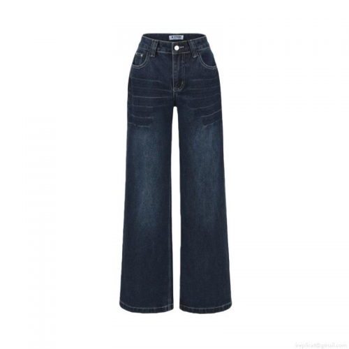 Women's High Waisted Balloon Denim Jeans Wide Leg Washed Cotton Blend Casual Retro Streetwear Trousers Fashion Loose Fit Denim Pants for Daily Wear