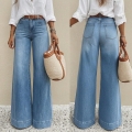 Women's High Waisted Wide Leg Jeans Vintage Washed Cotton Polyester Blend Denim Pants Loose Fit Straight Leg Denim Trousers For Women Streetwear Casual Daily Wear