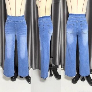 Women's Washed Wide Leg Jeans High Waist Long Denim Pants American Retro Loose Straight Streetwear Casual Trousers for Women
