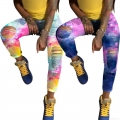Women's High Stretch Tie-Dye Ripped Skinny Jeans Cotton Blend Denim Distressed Slim Fit High Waisted Long Pants For Streetwear Party Casual Aesthetic