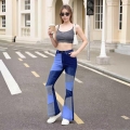 Women's Patchwork High Waist Flare Jeans Cotton Rayon Polyester Spandex Blend High Stretch Bell Bottom Denim Pants For Street Casual Commute Retro Slimming Leg Lengthening Trousers