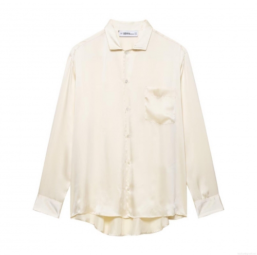 Women's Elegant Satin Two-Piece Set Long Sleeve Lapel Shirt And Wide Leg Drawstring Trousers Casual Loungewear Outfit Streetwear Soft Glossy Suit