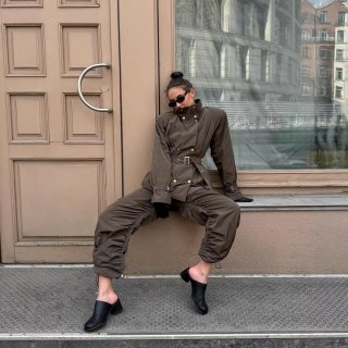 Women's Double Breasted Short Trench Coat Jacket With Belt 100% Polyester Stand Collar Solid Color Streetwear Outerwear For Autumn Winter Ladies