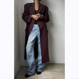 Elegant Women's Long Trench Coat Suit Collar Single Breasted Loose Polyester Overcoat For Autumn Winter Urban Commuting Fashion Long Sleeve Solid Color Outerwear