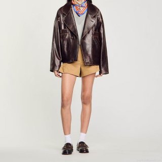 Women's Retro Faux PU Leather Jacket Loose Fit Lapel Button Down Coat Vintage Casual Streetwear Long Sleeve Outerwear For Women Commuting