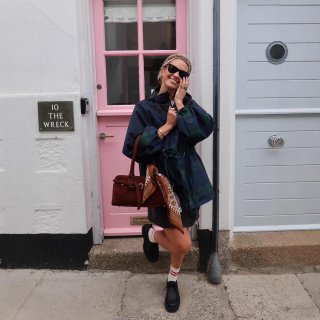 Women's Plaid Hooded Jacket Polyester Drawstring Waist Color Block Coat Outdoor Casual Retro Windproof Outerwear For Winter